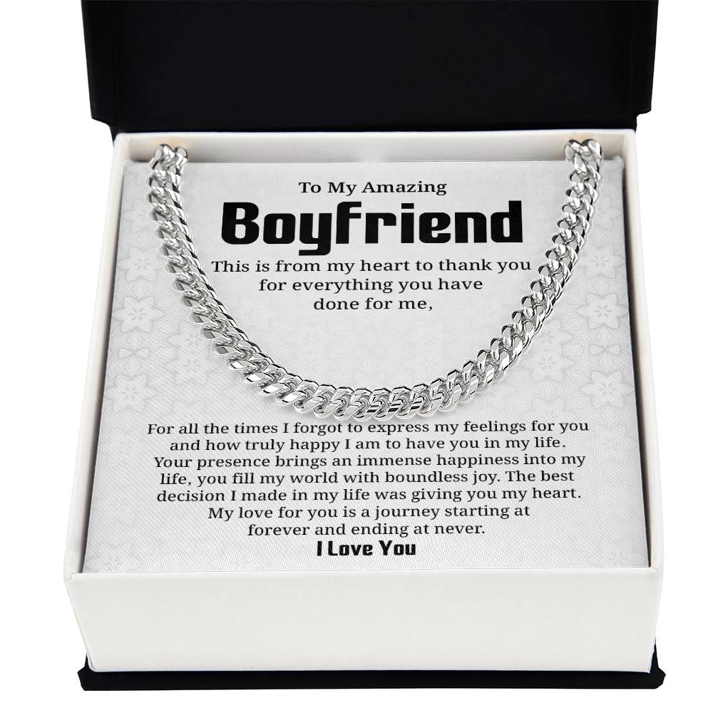 Appreciation Necklace for Boyfriend with Card