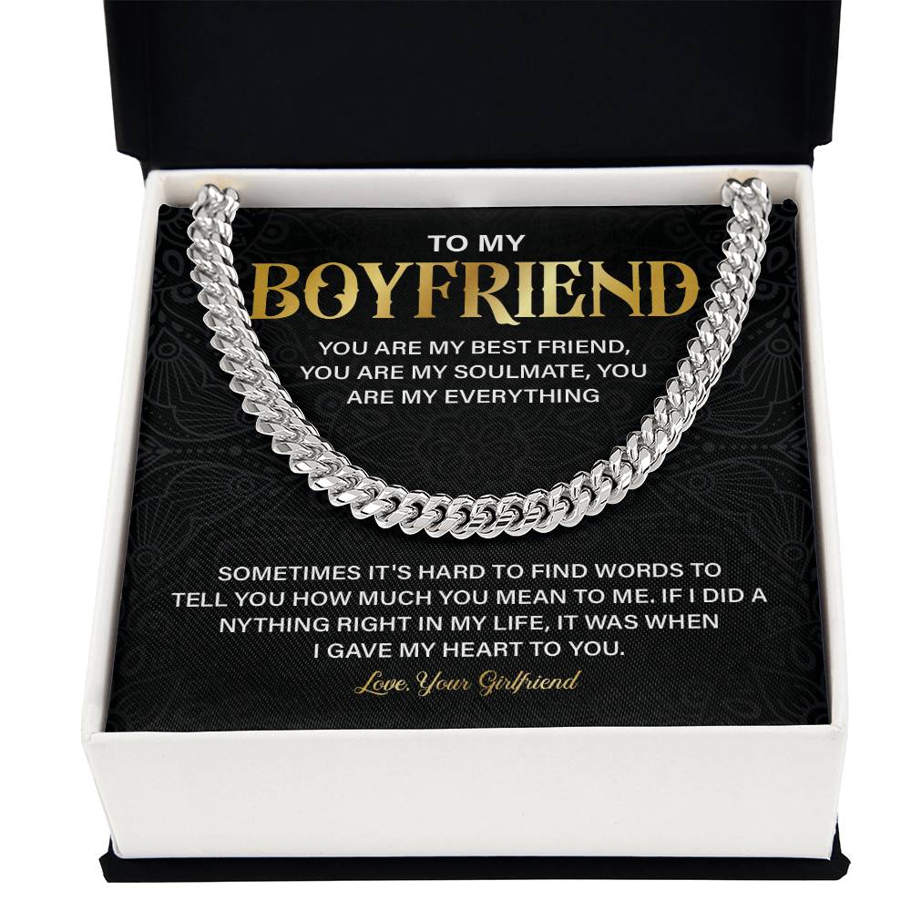 Boyfriend Gift Necklace from Girlfriend with Gift Box