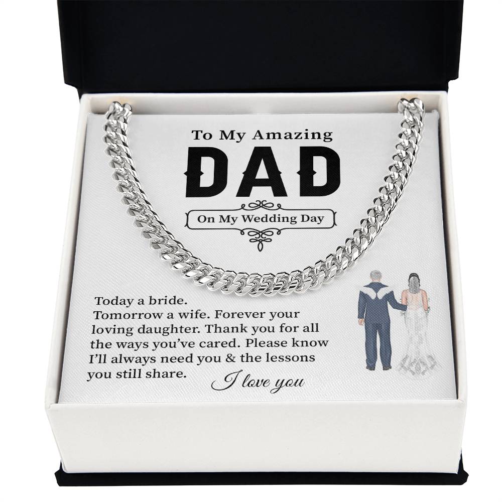 Wedding Neckalce Gift For Dad From Daughter With Message Card