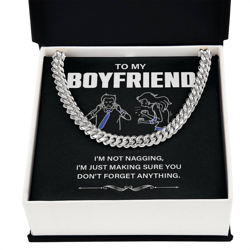 To My Boyfriend Necklace – Funny Gift with Message Card