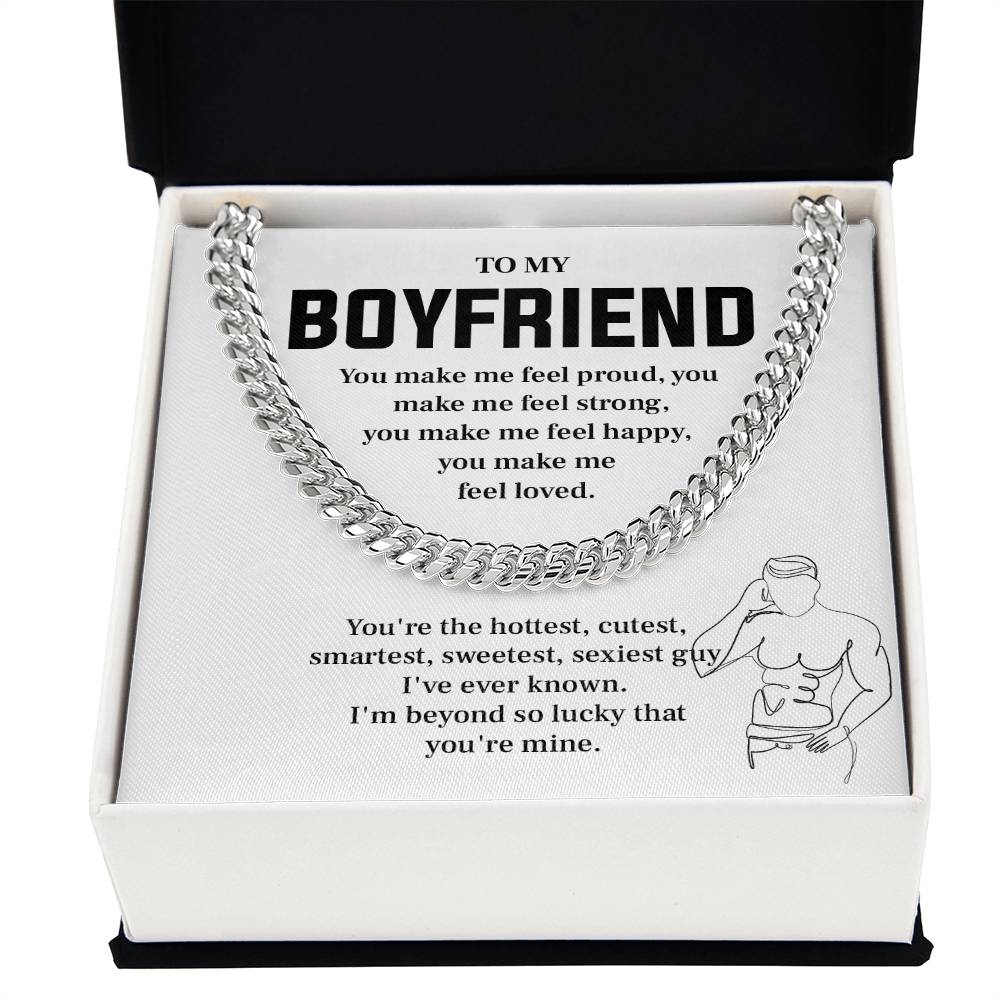 Hot Boyfriend Cuban Chain with Message Card