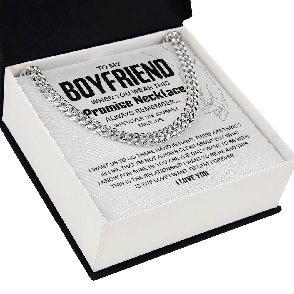 Boyfriend Promise Necklace Chain with Gift Box