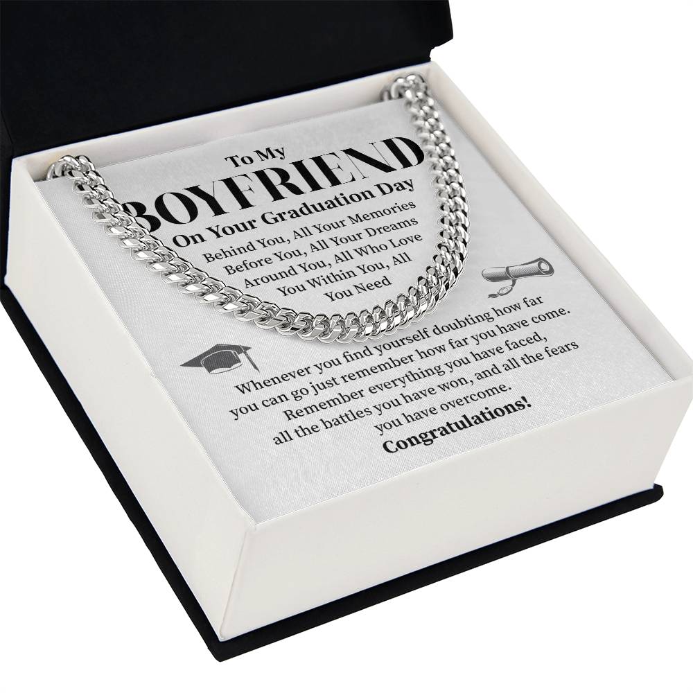 To My Boyfriend Graduation Necklace – Inspirational Gift