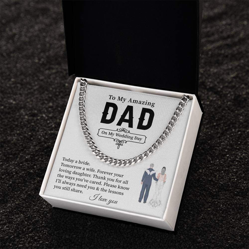 Wedding Neckalce Gift For Dad From Daughter With Message Card
