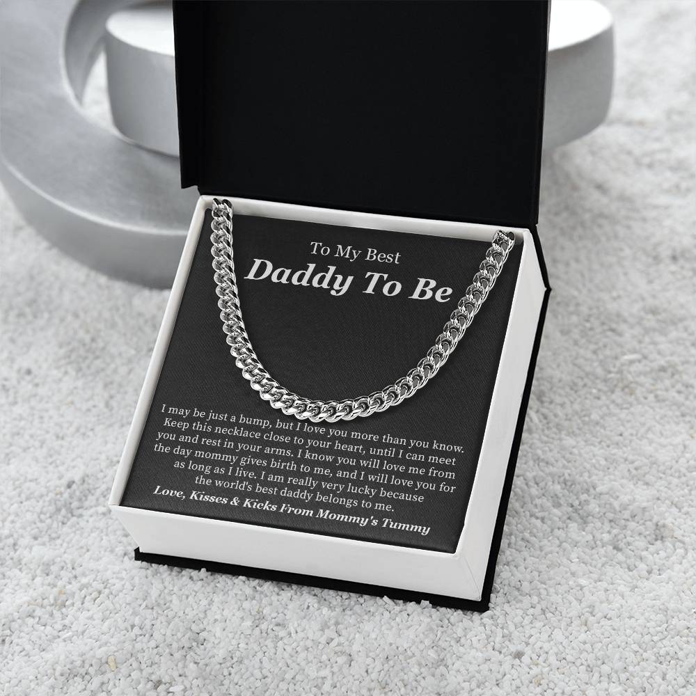 Daddy to Be Necklace Gift from Bump with Love Message