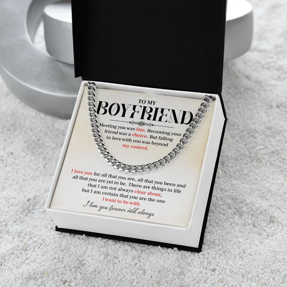 Cuban Necklace Gift for Him – Love Message Box