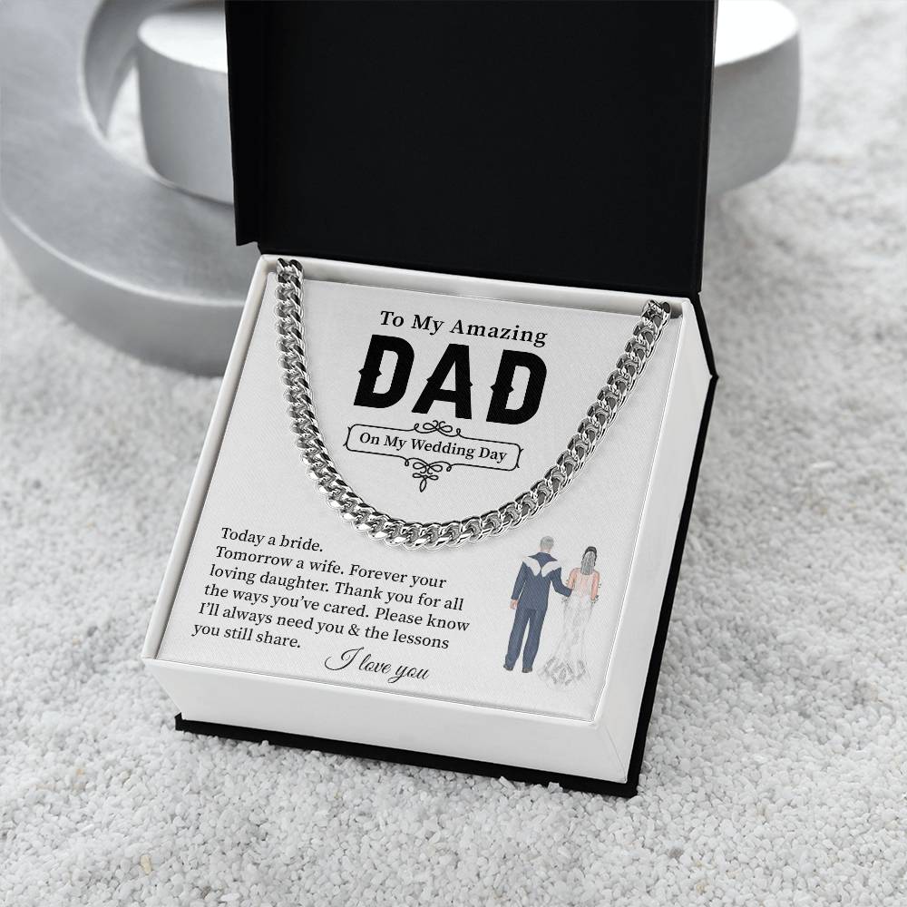 Wedding Neckalce Gift For Dad From Daughter With Message Card