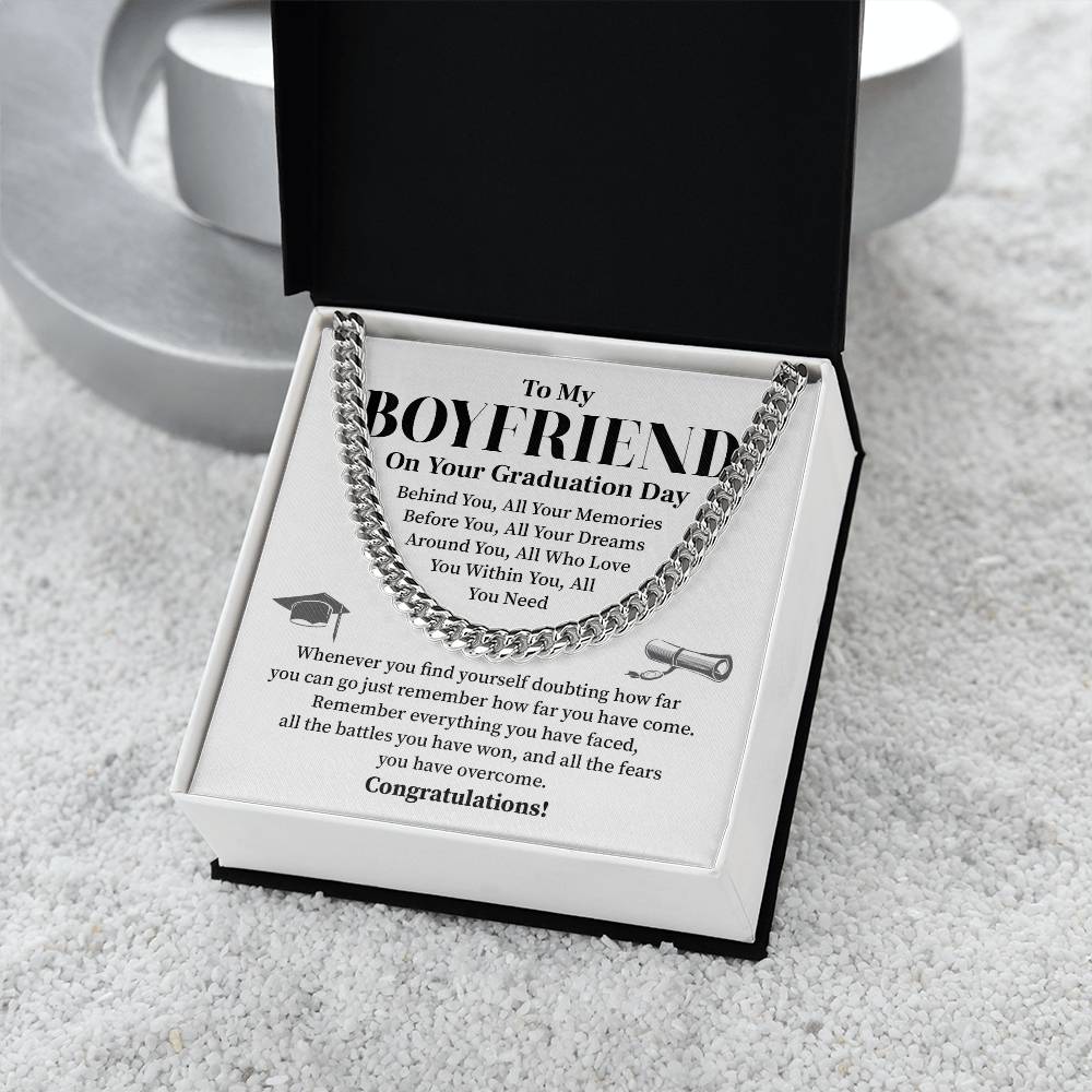 To My Boyfriend Graduation Necklace – Inspirational Gift