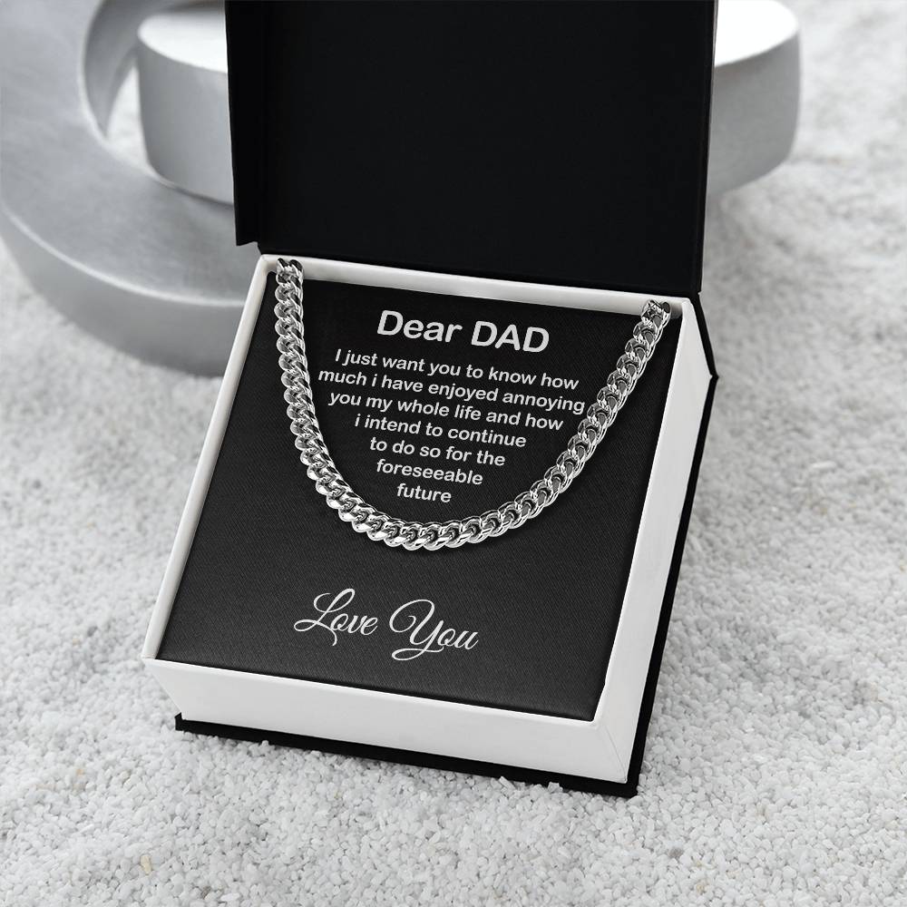 Funny Gift for Dad from Daughter or Son – King Chain with Sarcastic Message