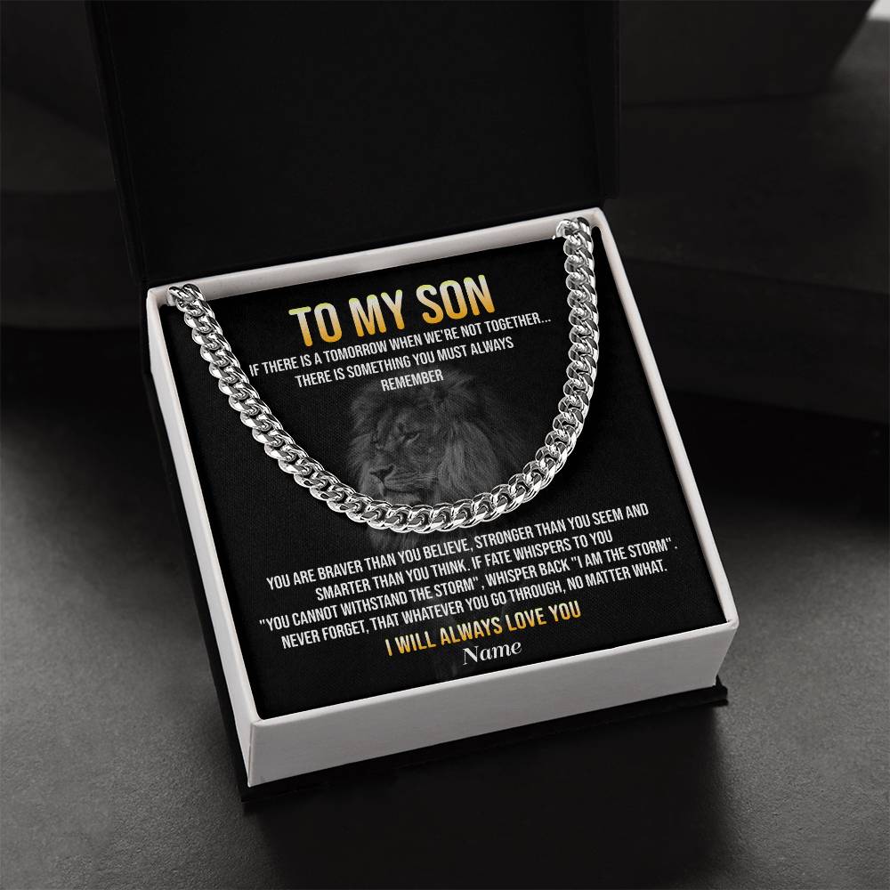 To My Son Lion Necklace Gift with Message Card