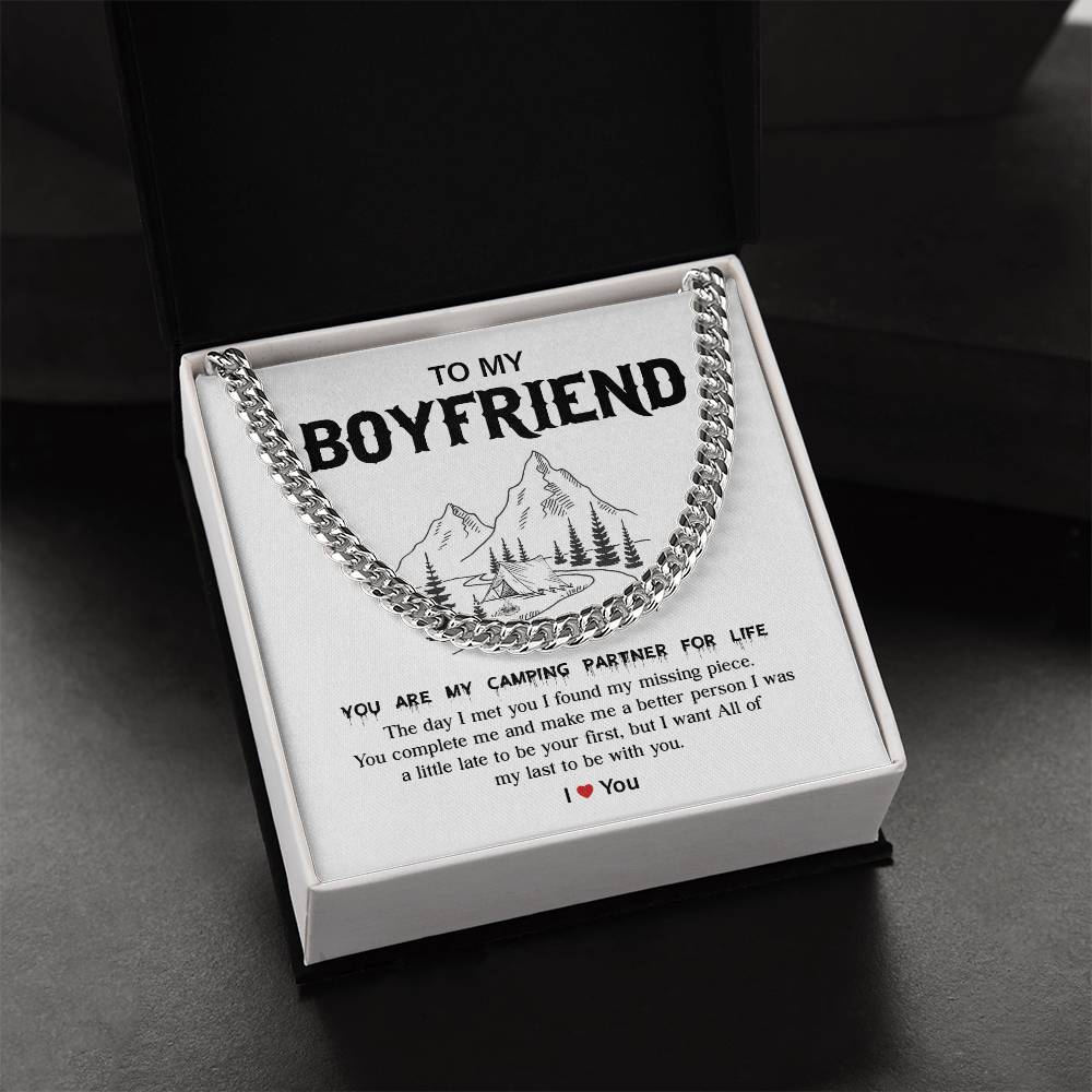Camping Gift for Boyfriend – Necklace & Message Box