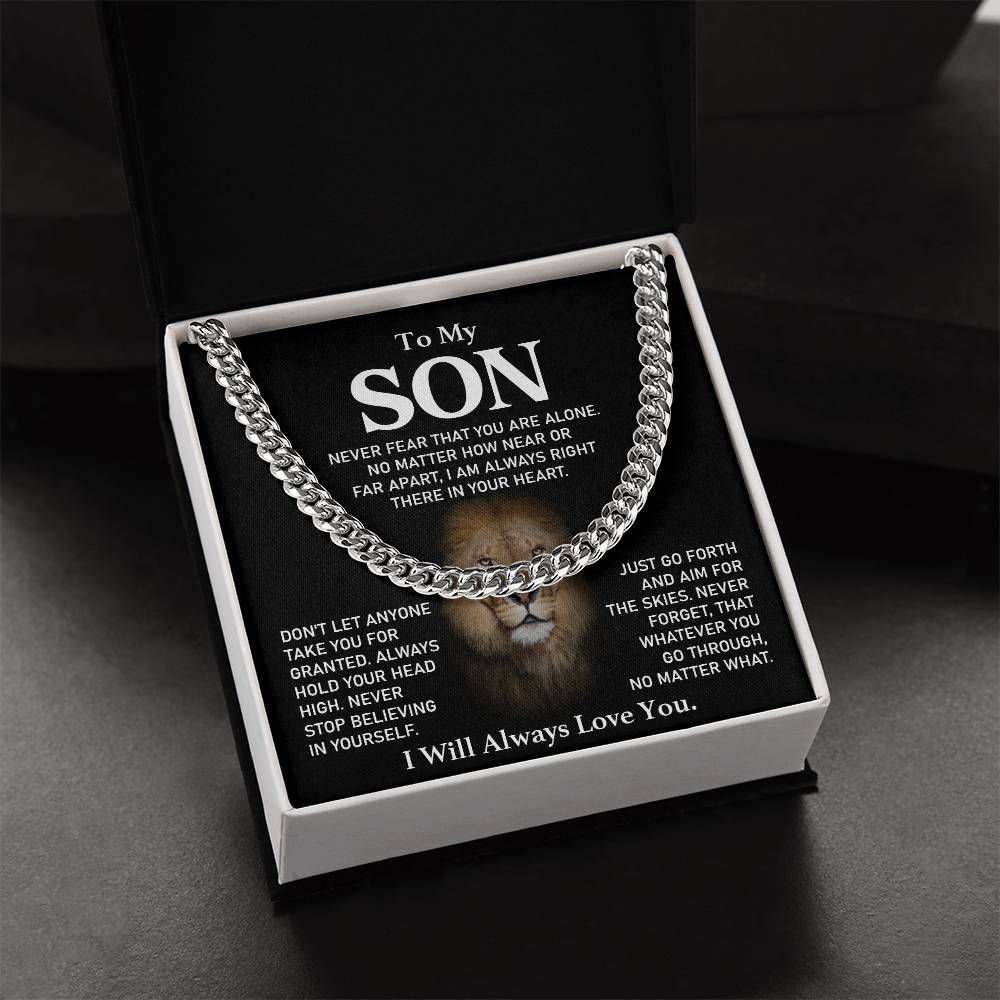 Inspirational Necklace Gift for Son – Lion Message Card for Strength