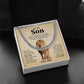 Dad to Son Lion Cuban Chain – Father to Son Gift with Message Card