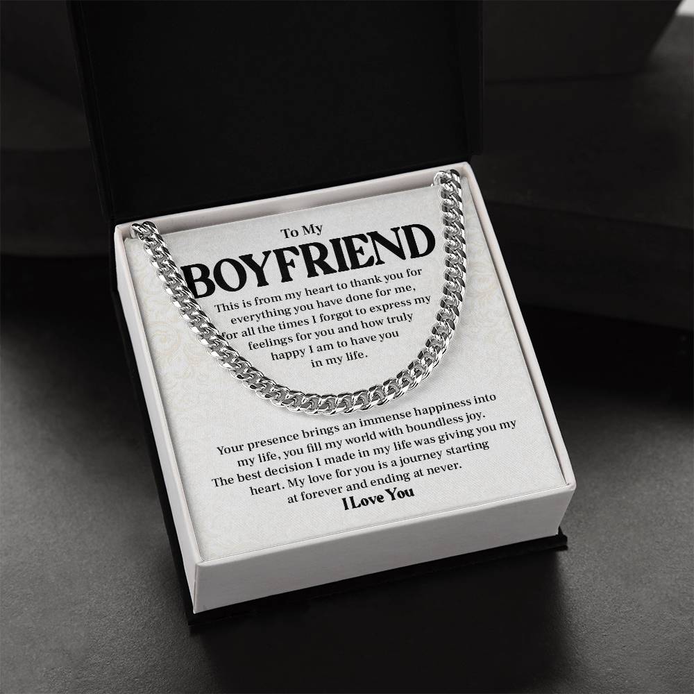 Boyfriend Necklace Gift for Him – with Message Card