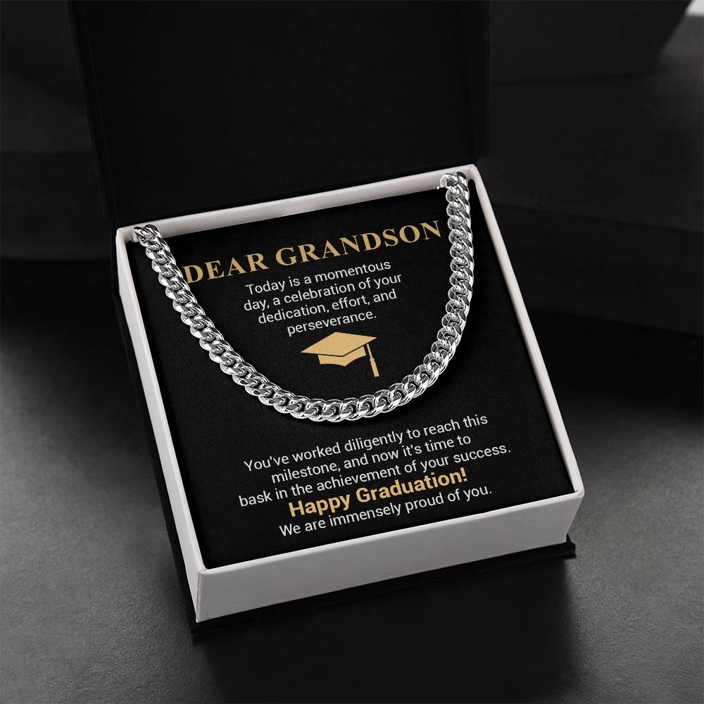 Graduation Gift for Grandson Cuban Chain Necklace