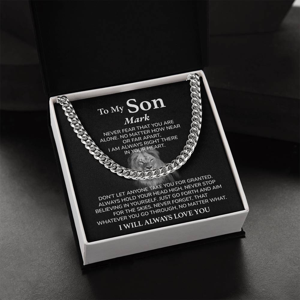 Lion Necklace Gift for Son from Dad – Strength Message Card Gift Box