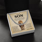 Lion Necklace Gift for Son from Dad – Proud Father Message Card
