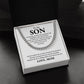 To My Son Cuban Chain – Mom to Son Necklace with Message Card Gift Box