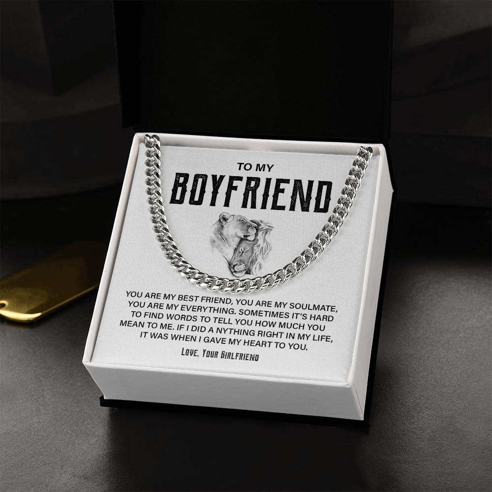Boyfriend Cuban Chain Necklace – Gift Box Included