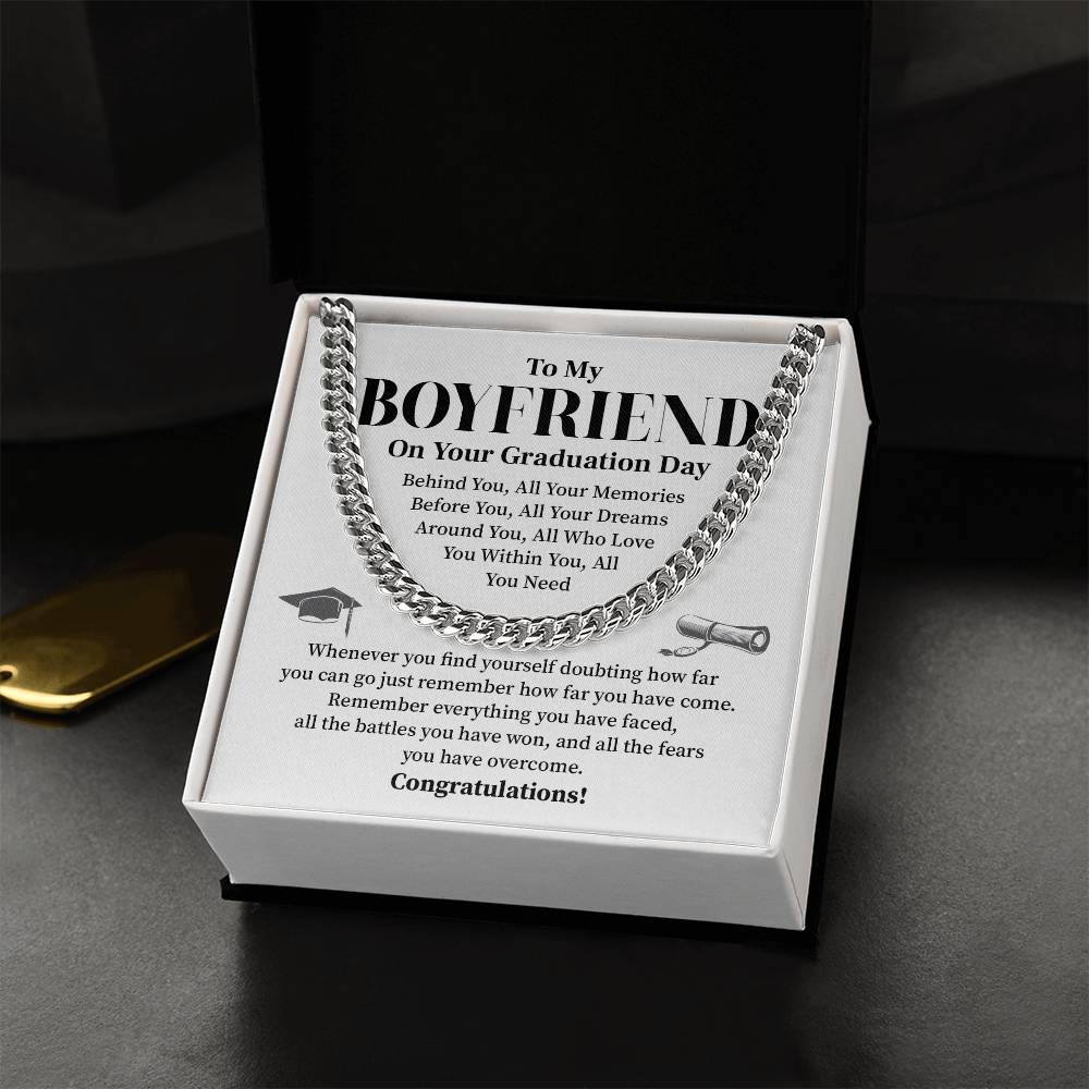 To My Boyfriend Graduation Necklace – Inspirational Gift