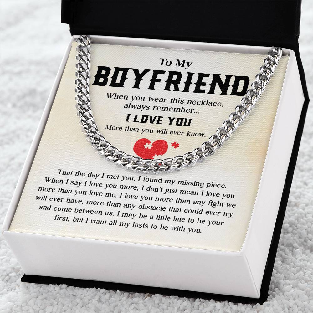 Romantic Cuban Chain Necklace Gift with Gift Box