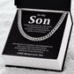To My Son Cuban Chain Gift with Message Card