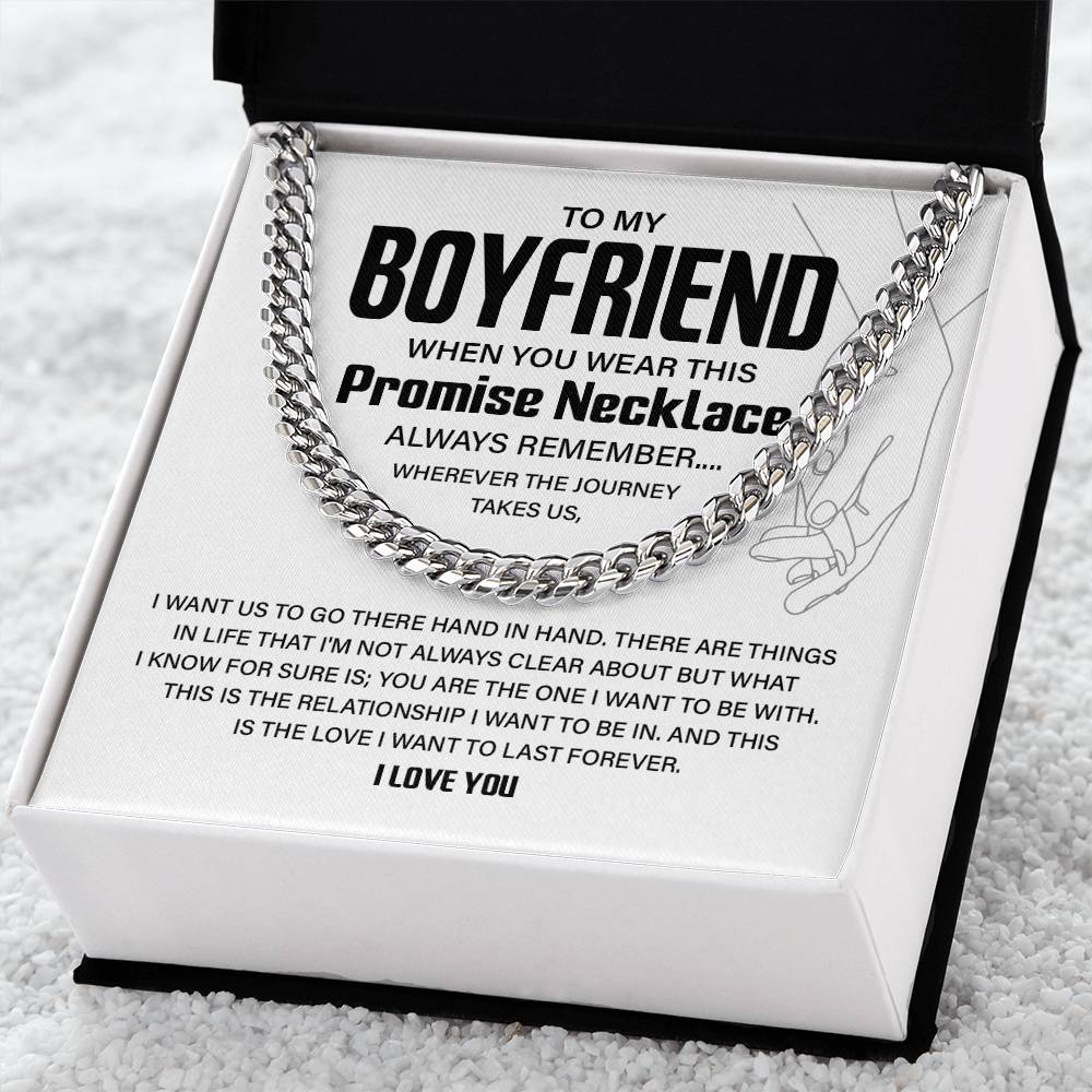 Boyfriend Promise Necklace Chain with Gift Box