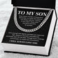 Cuban Chain Necklace Gift for Son with Message Card