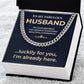 Funny Husband Birthday Gift Cuban Chain & Card