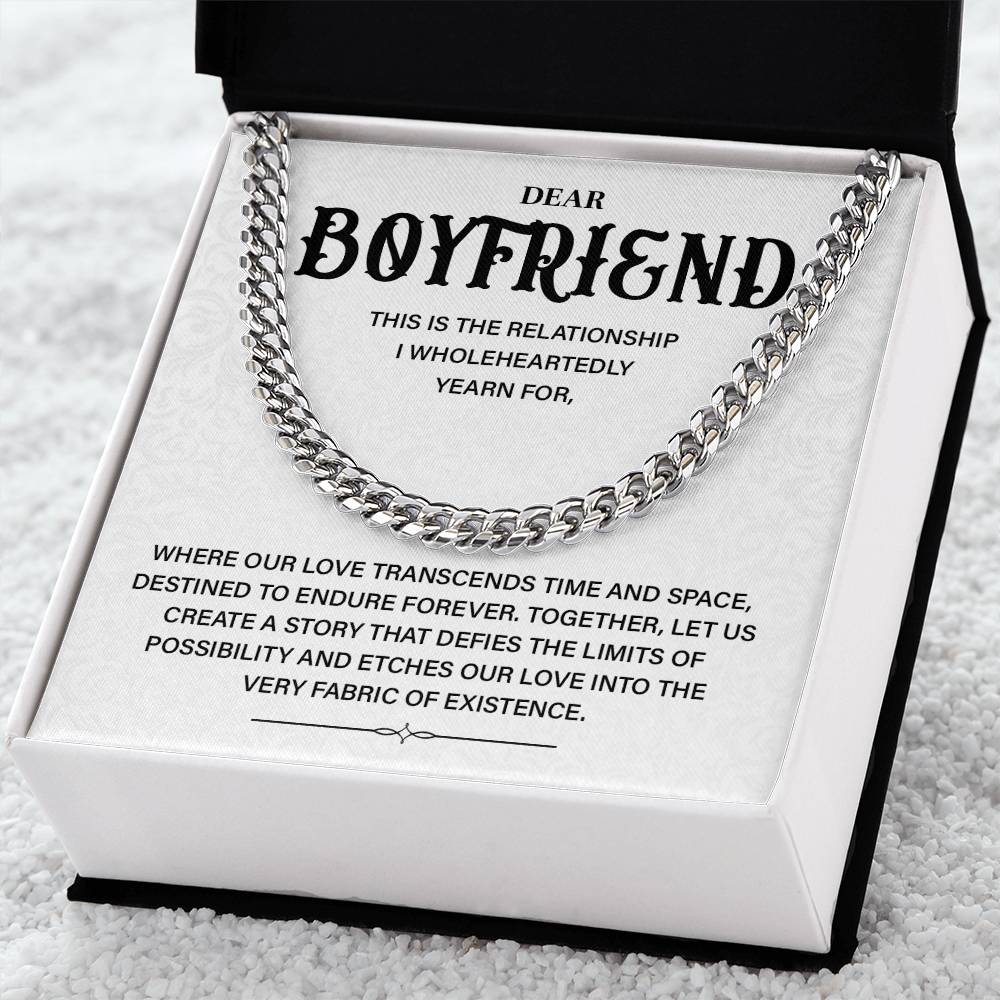 Romantic Cuban Chain Gift for Boyfriend – Love Card