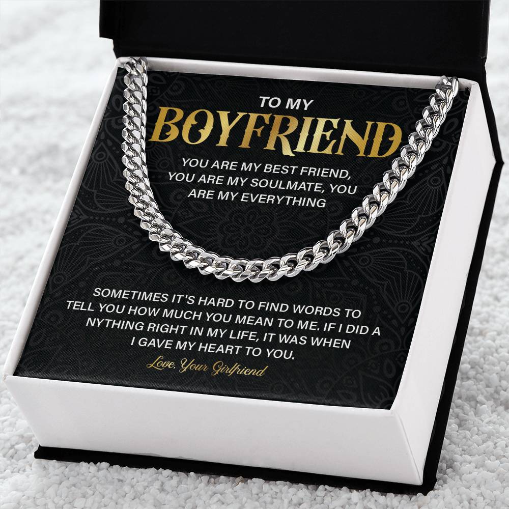 Boyfriend Gift Necklace from Girlfriend with Gift Box