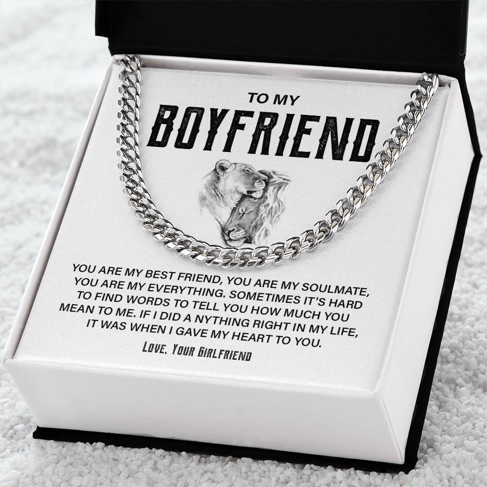 Boyfriend Cuban Chain Necklace – Gift Box Included