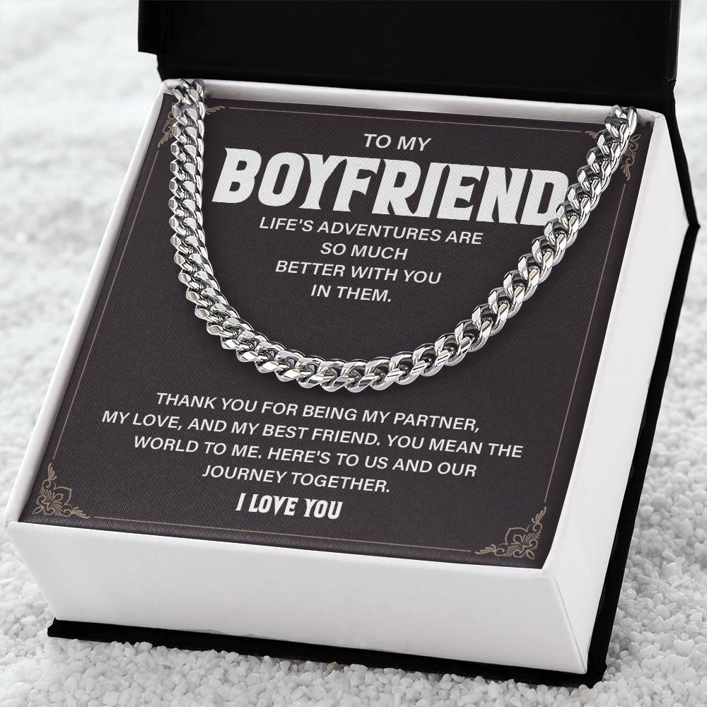 Boyfriend Gift Necklace – Adventure Card & Box