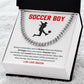 Soccer Boy Cuban Chain Gift for Teen – Message Card