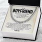 Boyfriend Cuban Chain Necklace Gift with Message Card