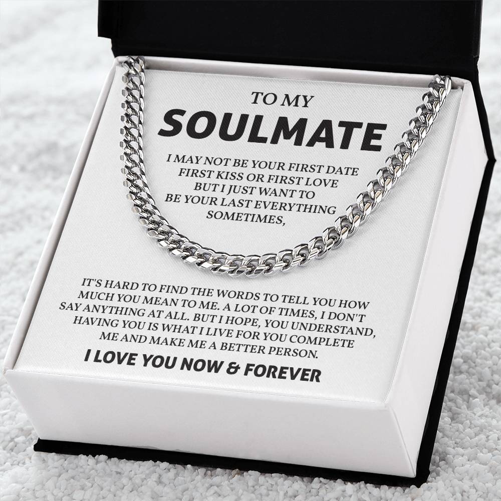 Soulmate Cuban Chain Necklace Gift with Card
