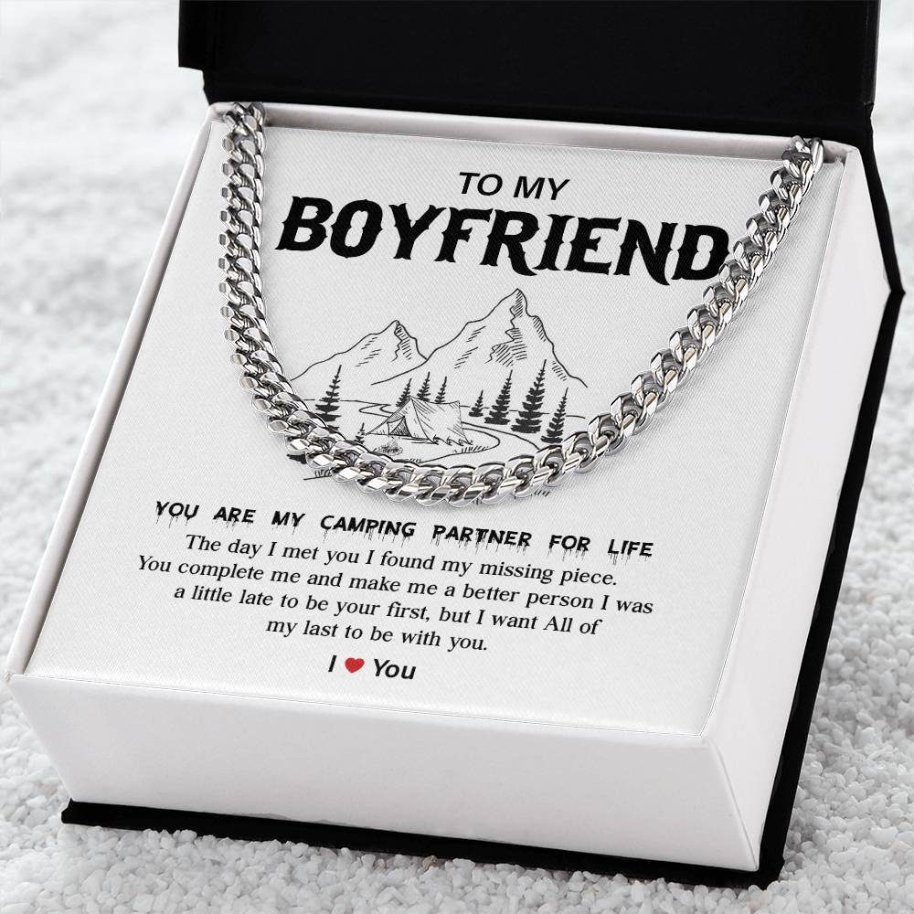 Camping Gift for Boyfriend – Necklace & Message Box