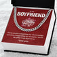Anniversary Cuban Chain for Boyfriend with Card