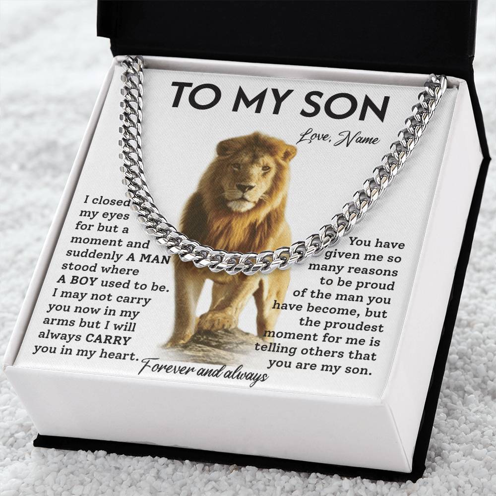 To My Son, A Cuban Chain Gift To Celebrate