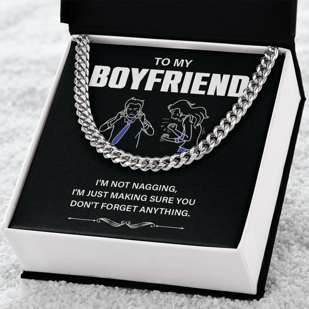 To My Boyfriend Necklace – Funny Gift with Message Card