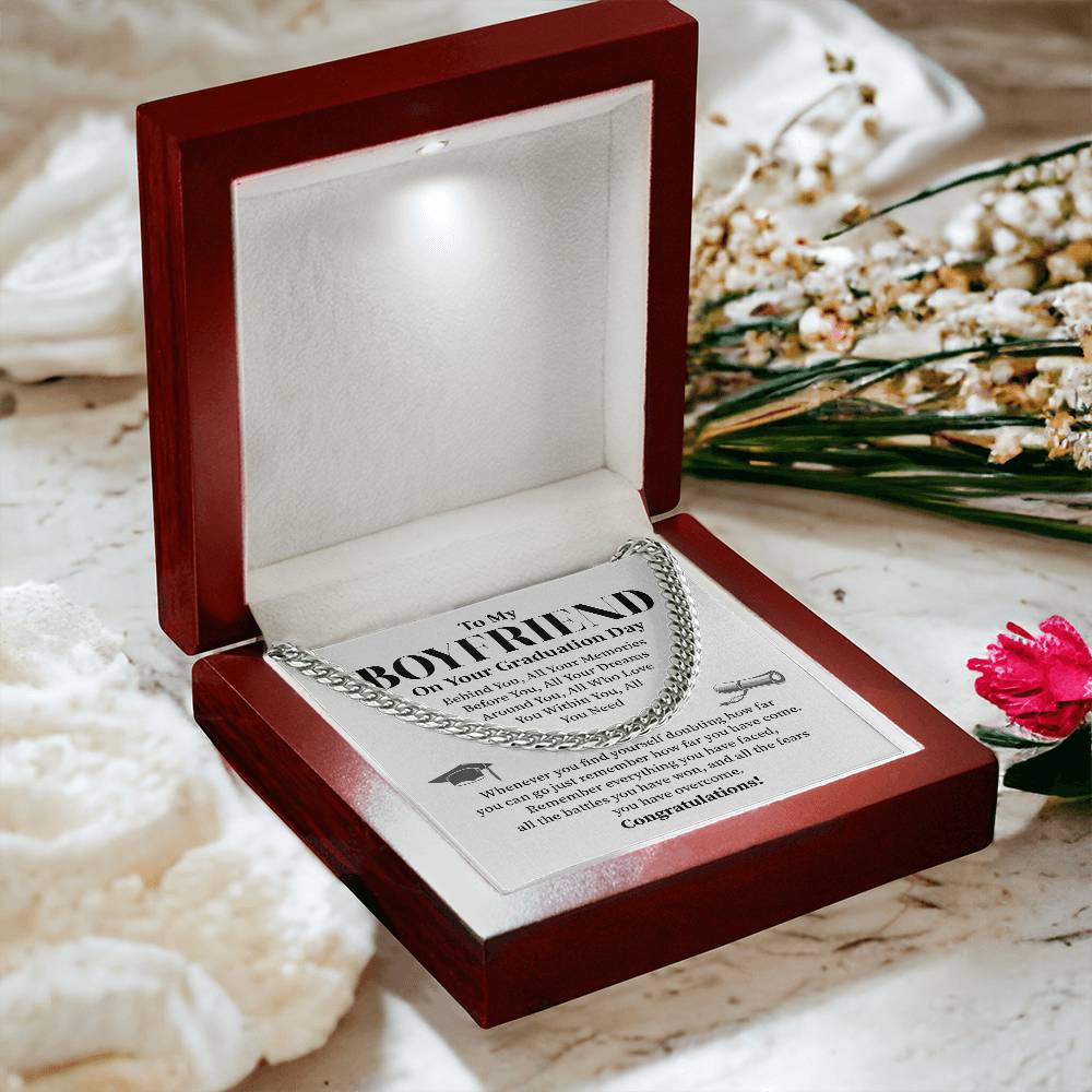To My Boyfriend Graduation Necklace – Inspirational Gift