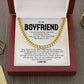 Boyfriend Cuban Chain Necklace Gift with Message Card