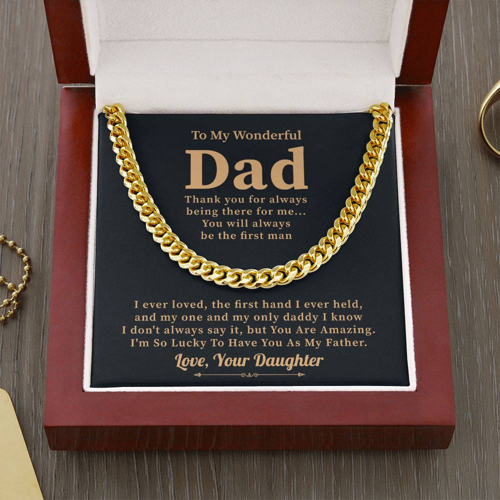Dad Necklace Gift from Daughter with Heartfelt Message
