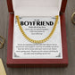 Cuban Chain Necklace Gift for Boyfriend with Message