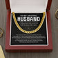 To My Amazing Husband Cuban Link Chain Romantic Gift for Husband, Meaningful Jewelry for Him, Anniversary Gift from Wife