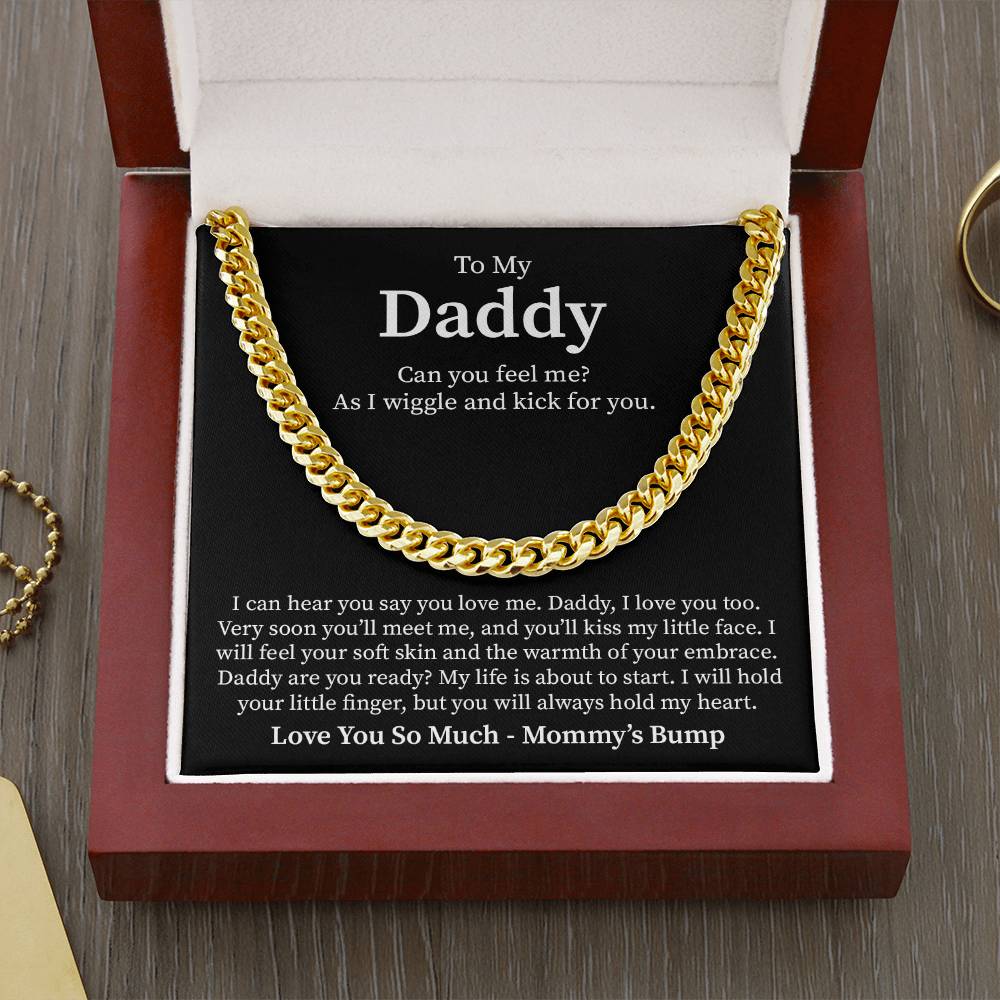 New Dad Necklace Gift From Baby Bump With Message Card