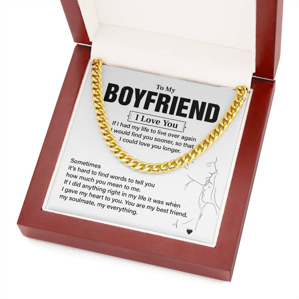 Boyfriend Chain Necklace Gift with Message Card