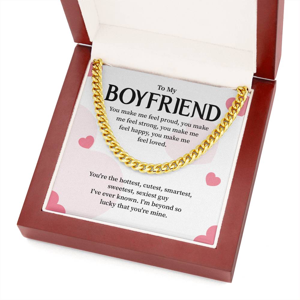 Cuban Chain Gift for Boyfriend with Message Card