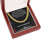 Husband Cuban Chain Necklace Gift from Wife – Stainless Steel Chain with Heartfelt Message Card