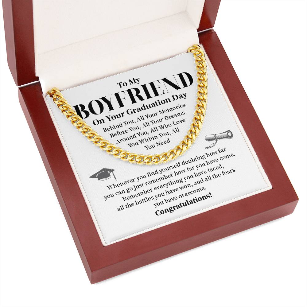To My Boyfriend Graduation Necklace – Inspirational Gift